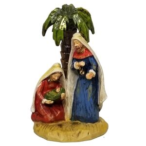 Holy Family Palm Tree Baby Jesus Mary Joseph Christmas Nativity Scene 5"